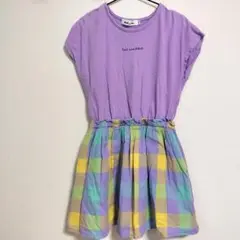 ノイユ　チェック切替ワンピース　120