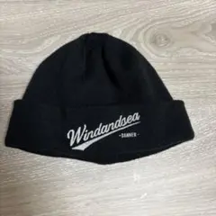 WIND AND SEA ブラックビーニー サイズＦ新品 WIND AND SEA ウィンダンシー ニット帽 キャップブラック 新品未
