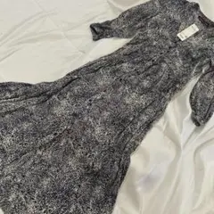 【新品】コトニエ ネイビー　白ワンピースin Ｓ　ロングワンピース　マキシワンピ