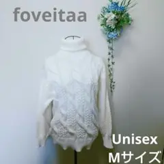 新品未使用　foveitaa　男女兼用　タートルネックセーター　白　М 43