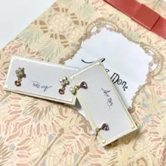 ANEMONE k10ピアス 天然石 ビジュー ジルコニア パール トルマリン