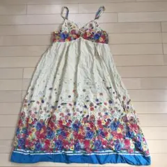 4.28 イズスカラー ロングキャミワンピース 花柄 クリーム M 新品未使用