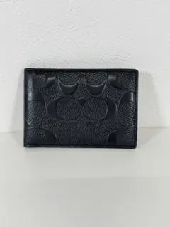 COACH コーチ　二つ折りパスケース カードケース 黒ブラック