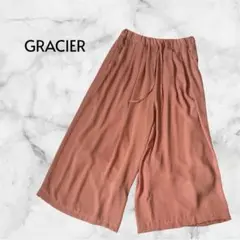 【グラシア】GRACIER ガウチョパンツ ゴムウエスト ゆったり ピンク M
