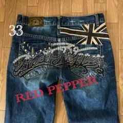 RED PEPPER レッドペッパー　デニムパンツ　ジーンズ　ダメージ加工　33