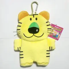 ギンビス たべっ子どうぶつ ダイカットポーチ とら ぬいぐるみポーチ カラビナ
