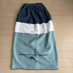 ボーダーラップタオル Happy summer vacation