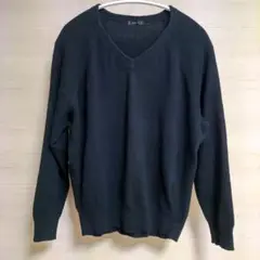 【URBANRESEARCH ROSSO】Vネック カシミヤニット セーター 黒