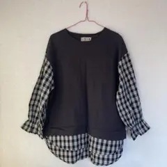 colopuca 長袖Tシャツ 3L チェック柄 婦人服 マタニティ