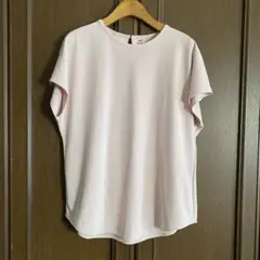 美品　ユニクロ　クレープジャージーフレンチスリーブTシャツ　L