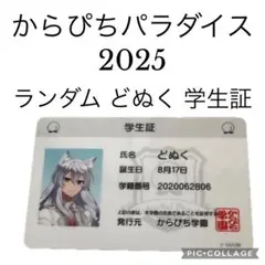 どぬくさん 学生証 1枚 からぴちパラダイス2025 in Asueアリーナ