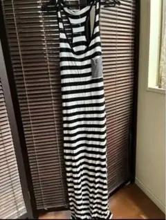 OLD NAVY ストライプ ノースリーブ ワンピース M（マキシ丈）