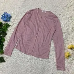 極美品　クミキョクスィス　サマーカーディガン　薄手　ピンク　ラメ　2 Mサイズ