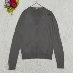 UNIQLO カーディガン 長袖 無地 通勤 通学 春秋向け 綿100％ S