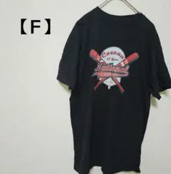 【Ｆ】野球テーマ グラフィックTシャツ 黒