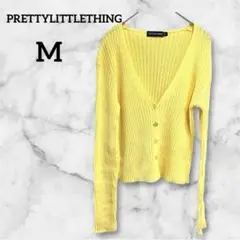 PRETTYLITTLETHING 【M】イエローカーディガン 黄色 長袖