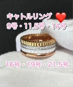 ◼️ノーブランド◼️リング　ホワイト　指輪　メンズ　レディース　キャトル　ブシュロン
