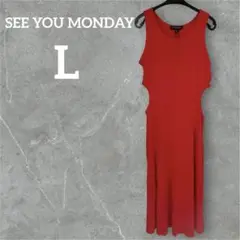新品未使用♡SEE YOU MONDAY 【L】ノースリーブ ワンピース レッド