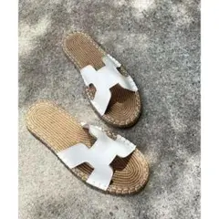 新品★ 軽量 ホワイト フラットサンダル
