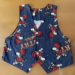 メンズベスト　日本製　総柄　しまうま　美品