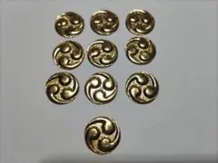 値下げ!【巴金具】10枚 6分 神殿、神輿、ミニ山車、神棚金具です。直径18mm