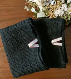 新品/ハンドメイド✰⋆。ワッフルリネン/ノアール　キッチンクロス2枚