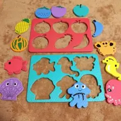 果物と海の生物の形合わせ知育玩具（パズル）