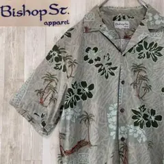 BishopSt アロハシャツ　美品　ビックサイズ　夏服 ハワイシャツ ヤシの木