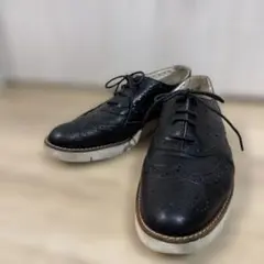 バークレー　ウィングチップ　黒　24cm ラバーソール　ブローグ
