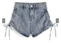 grl ドロストリボンデニムショートパンツ[pu53]S