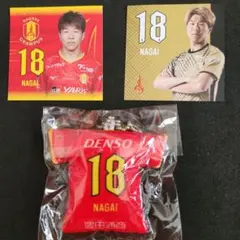 名古屋グランパス 永井謙佑 ミニクッションキーホルダー　ステッカーセット