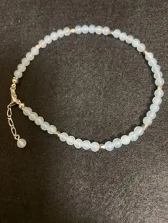 アクアマリンビーズアンクレット　新品