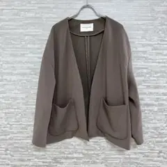 ユナイテッドアローズ✨ノーカラージャケット カーディガン風 ブラウン ゆったり