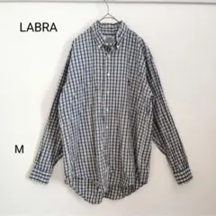 LABRA 綿100% チェック柄 ボタンダウン シャツ M 長袖 春