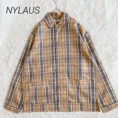 美品◆ナイラス　タータンチェック柄カバーオール【M】シャツアウター　羽織り