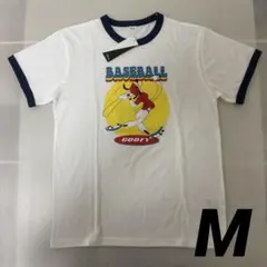 新品 ディズニー グーフィー M リンガーTシャツ 半袖Tシャツ　ホワイト