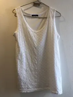 【pas de calais 】パドカレ 刺繍タンクトップ