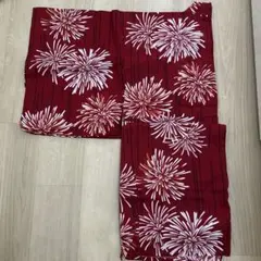 新品　浴衣　単品　花火模様　はなび　赤系