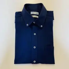 アイシャツ i-shirt ビジネスシャツ半袖 ネイビー ボタンダウン はるやま