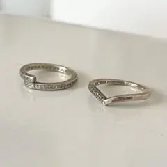 PANDORA リング2本セット