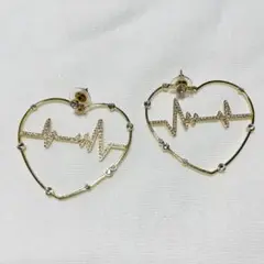 スワロフスキー ハート フープピアス