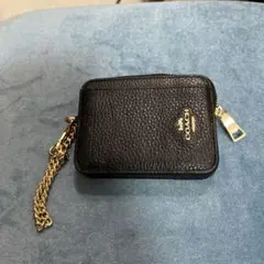 未使用 COACH コインケース カードケース シグネチャー ブラック レザー