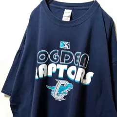 ギルダン オグデンラプターズ ロゴ Tシャツ ネイビー 紺色 2XL 古着