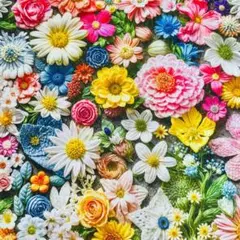❣️【限定】鮮やかなお花柄立体感　綿100%シーチング生地　110x100cm