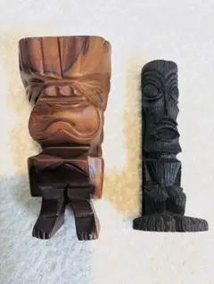 インテリアハワイお土産TIKIとココジョ　人形置物アート　オブジェ　ヴィンテージ