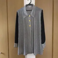ストライプシースルー 長袖シャツ　15号
