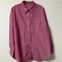 GU ストライプオーバー長袖シャツ