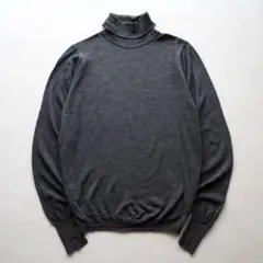 JOHN SMEDLEY タートルネック ウールニットセーター チャコール 美品