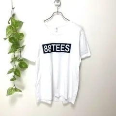 88TEES✨メンズ★トップス Tシャツ 半袖 白ベース くり抜きロゴ（M）