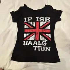 ユニオンジャックプリント 半袖TシャツピチT 平成女児　ギャル　ヴィンテージ